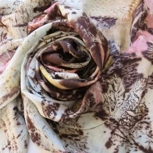 Multicoloured Eco Printed Scarf with textured pattern