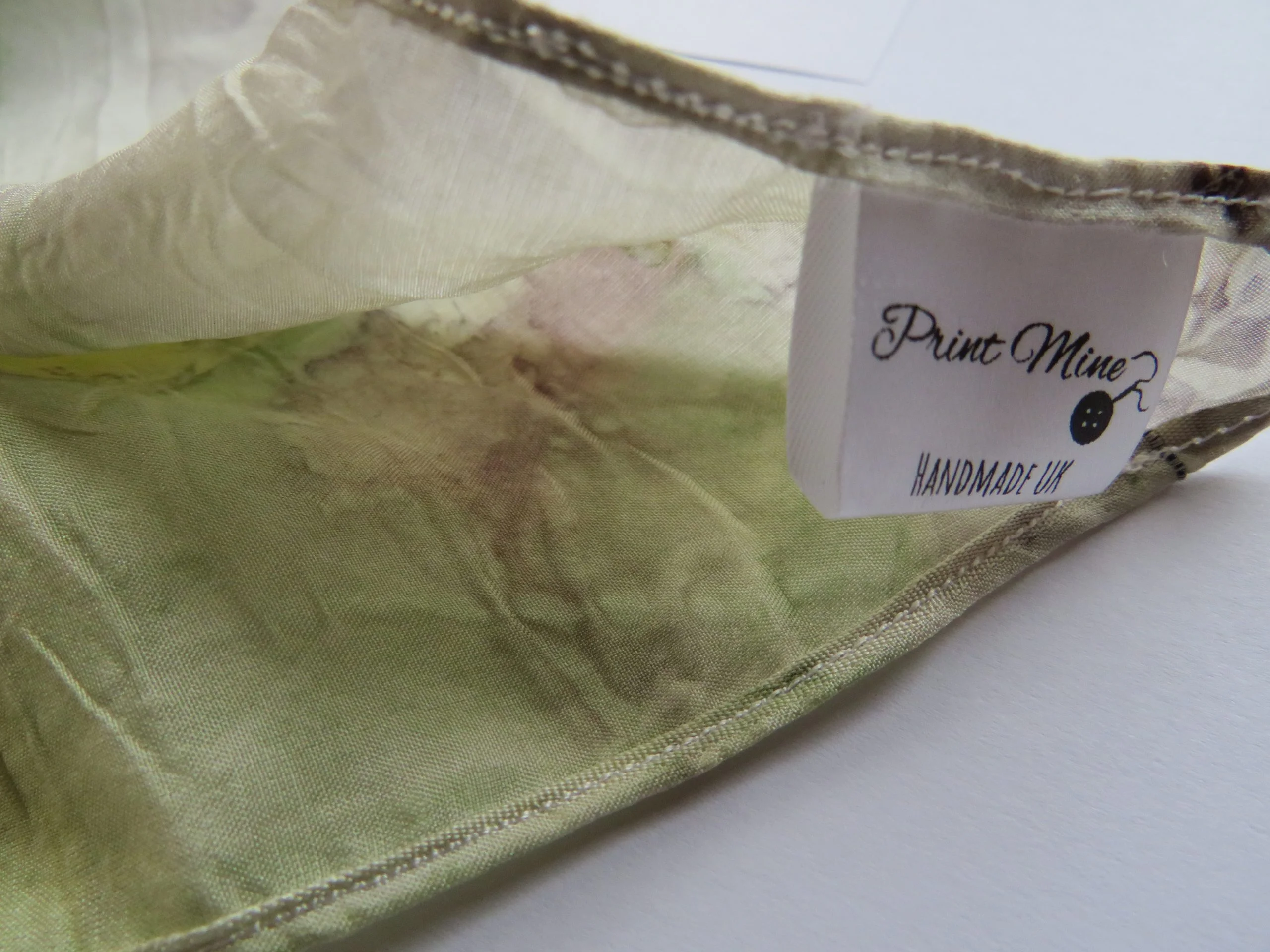 Multicoloured Eco Printed Scarf light green with Woad and Acer leaves - Image 3