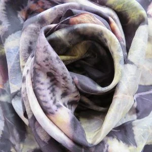 Multicoloured Eco Printed Scarf with Deep Hues