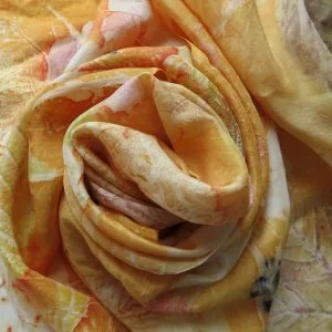 Luxurious textiles silk eco-printed