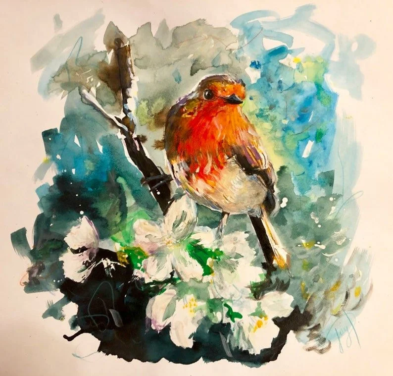 Robin Painting "The Look Out" Giclee Print