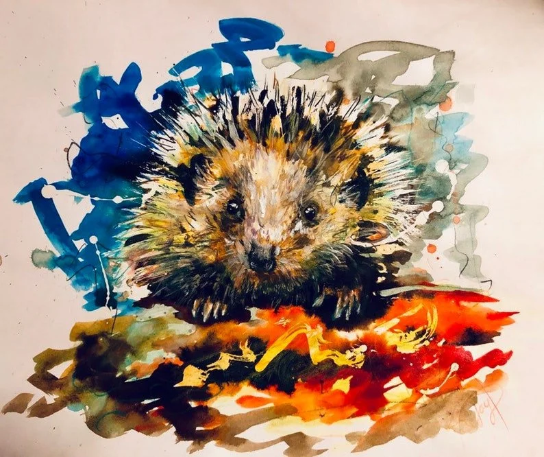 Hegehog Painting Giclee Print