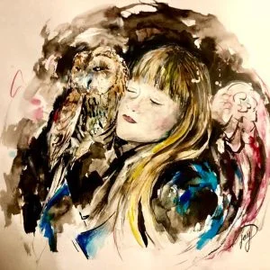 The Long Night Owl Watercolour The Print Mine