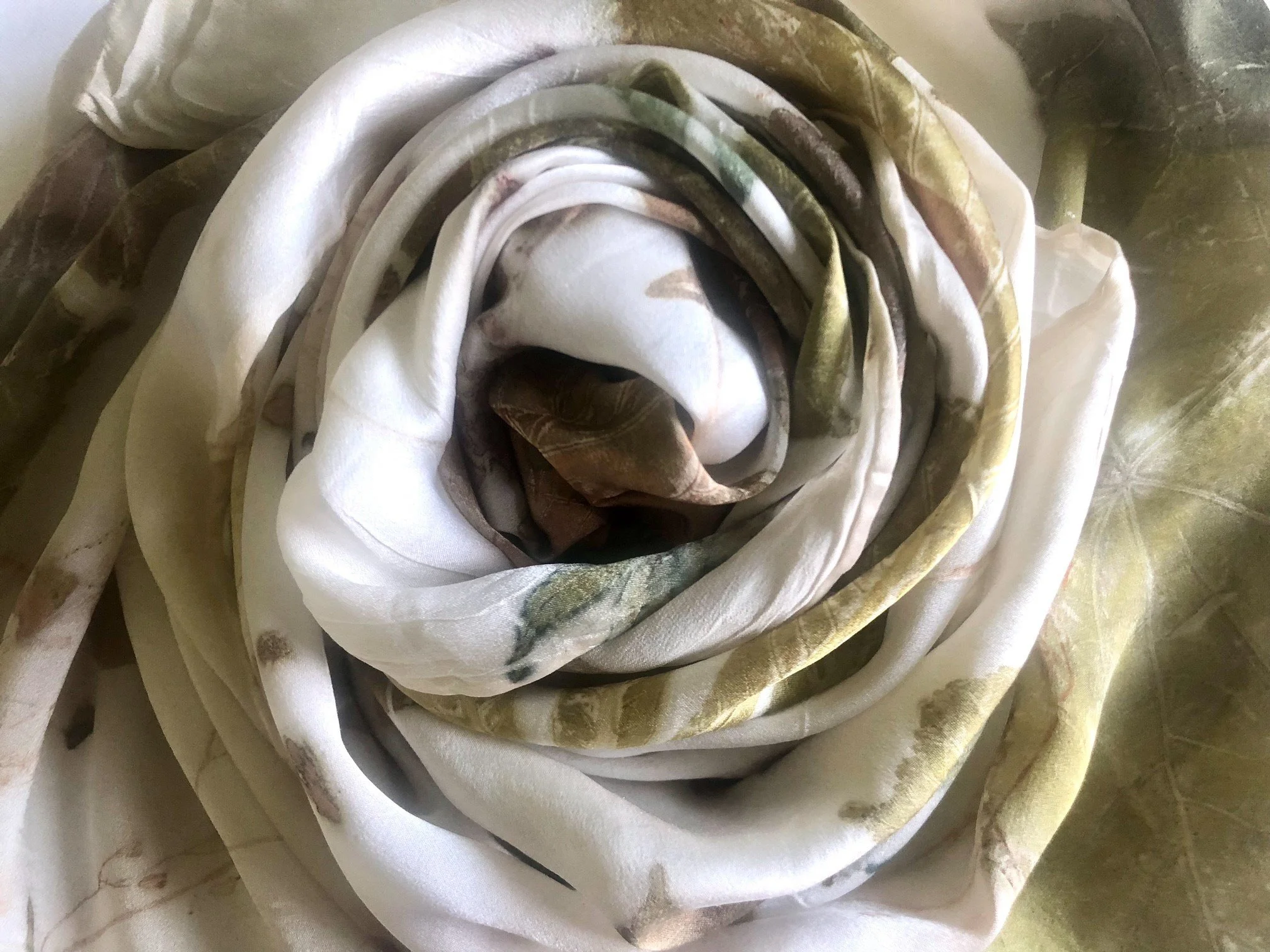 Eco Printed Silk Wrap with matching headscarf