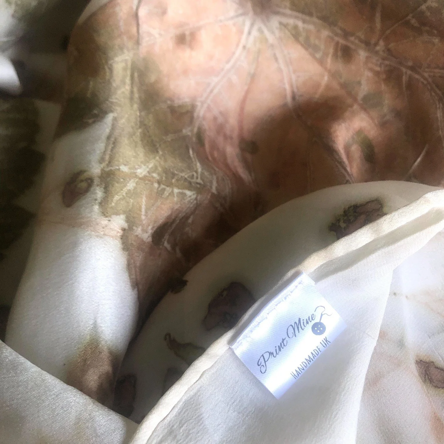 Eco Printed Silk Wrap with matching headscarf - Image 5